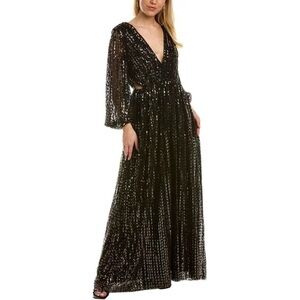 EUC HALSTON Madelyn Sequin Side Cutout Gown - Size 10